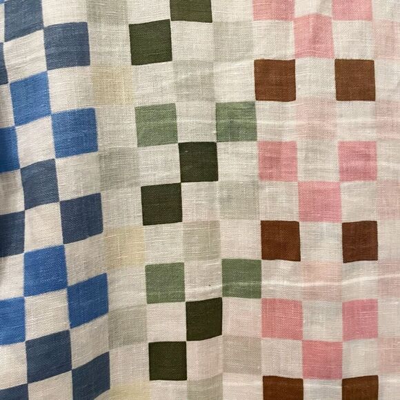 LJC Designs Charlotte Dress Multi Check 100% Linen Size M - Picture 5 of 7